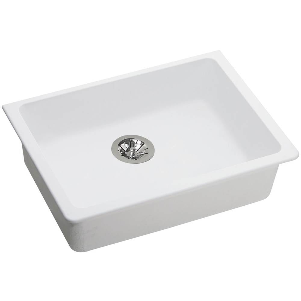 Elkay - Quartz Classic 25'' x 18-1/2'' x 5-1/2'' Undermount ADA Sink with Perfect Drain, White - White