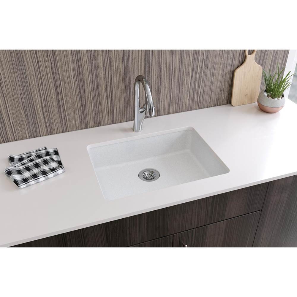 Quartz Classic 25'' x 18-1/2'' x 5-1/2'' Undermount ADA Sink with Perfect Drain, Black
