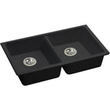 Elkay - Quartz Classic 33'' x 18-1/2'' x 5-1/2'' Undermount ADA Sink with Perfect Drain, Black - Black