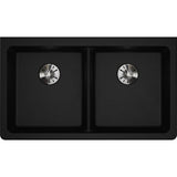 Quartz Classic 33'' x 18-1/2'' x 5-1/2'' Undermount ADA Sink with Perfect Drain, Black