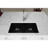 Quartz Classic 33'' x 18-1/2'' x 5-1/2'' Undermount ADA Sink with Perfect Drain, Black