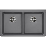 Quartz Classic 33'' x 18-1/2'' x 5-1/2'' Undermount ADA Sink with Perfect Drain, Black