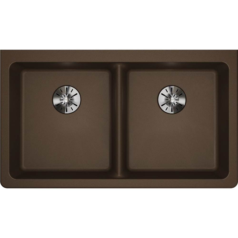 Quartz Classic 33'' x 18-1/2'' x 5-1/2'' Undermount ADA Sink with Perfect Drain, Black