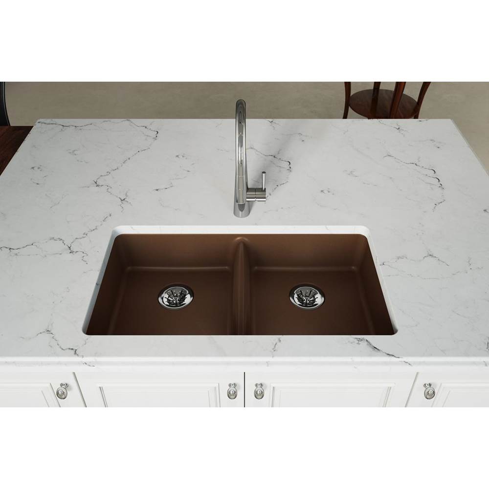 Quartz Classic 33'' x 18-1/2'' x 5-1/2'' Undermount ADA Sink with Perfect Drain, Black