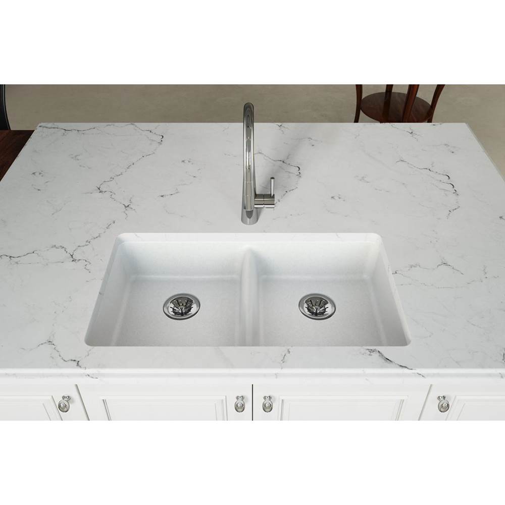 Quartz Classic 33'' x 18-1/2'' x 5-1/2'' Undermount ADA Sink with Perfect Drain, Black