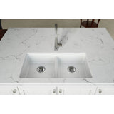 Quartz Classic 33'' x 18-1/2'' x 5-1/2'' Undermount ADA Sink with Perfect Drain, Black