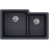 Quartz Classic 33'' x 20-1/2'' x 9-1/2'' Double Bowl Undermount Sink with Aqua Divide, Black