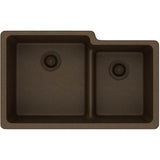 Quartz Classic 33'' x 20-1/2'' x 9-1/2'' Double Bowl Undermount Sink with Aqua Divide, Black
