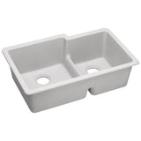 Elkay - Quartz Classic 33'' x 20-1/2'' x 9-1/2'' Double Bowl Undermount Sink with Aqua Divide, White - White