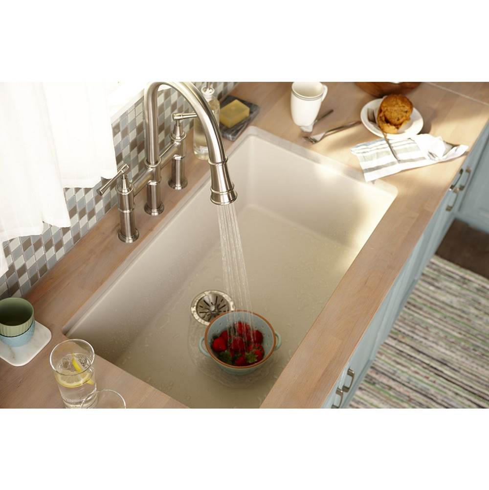 Quartz Classic 33'' x 20-7/8'' x 9-7/16'' Single Bowl Drop-in Sink, Black