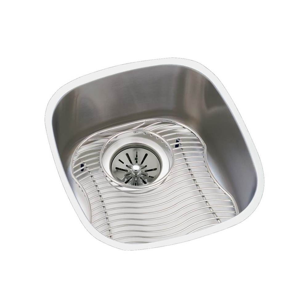 Elkay - 18 Gauge Stainless Steel 14.25'' x 15.75'' x 5.9375'' Single Bowl Undermount Kitchen Sink Kit - Lustrous Satin