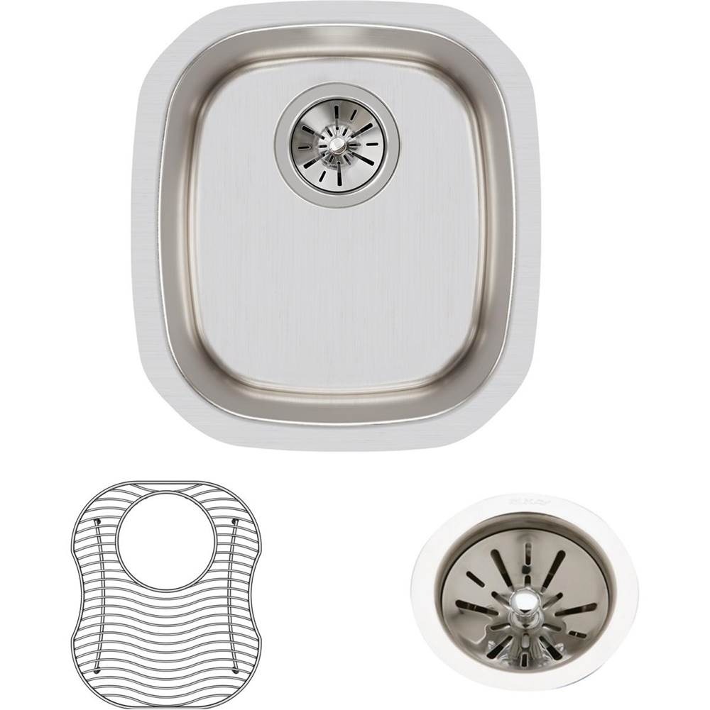 18 Gauge Stainless Steel 14.25'' x 15.75'' x 5.9375'' Single Bowl Undermount Kitchen Sink Kit