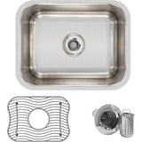 18 Gauge Stainless Steel 14.5'' x 11.75'' x 7'' Single Bowl Undermount Bar/Prep Sink Kit