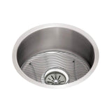 Elkay - 18 Gauge Stainless Steel 14.375'' x 14.375'' x 6'' Single Bowl Undermount Kitchen Sink Kit - Lustrous Satin
