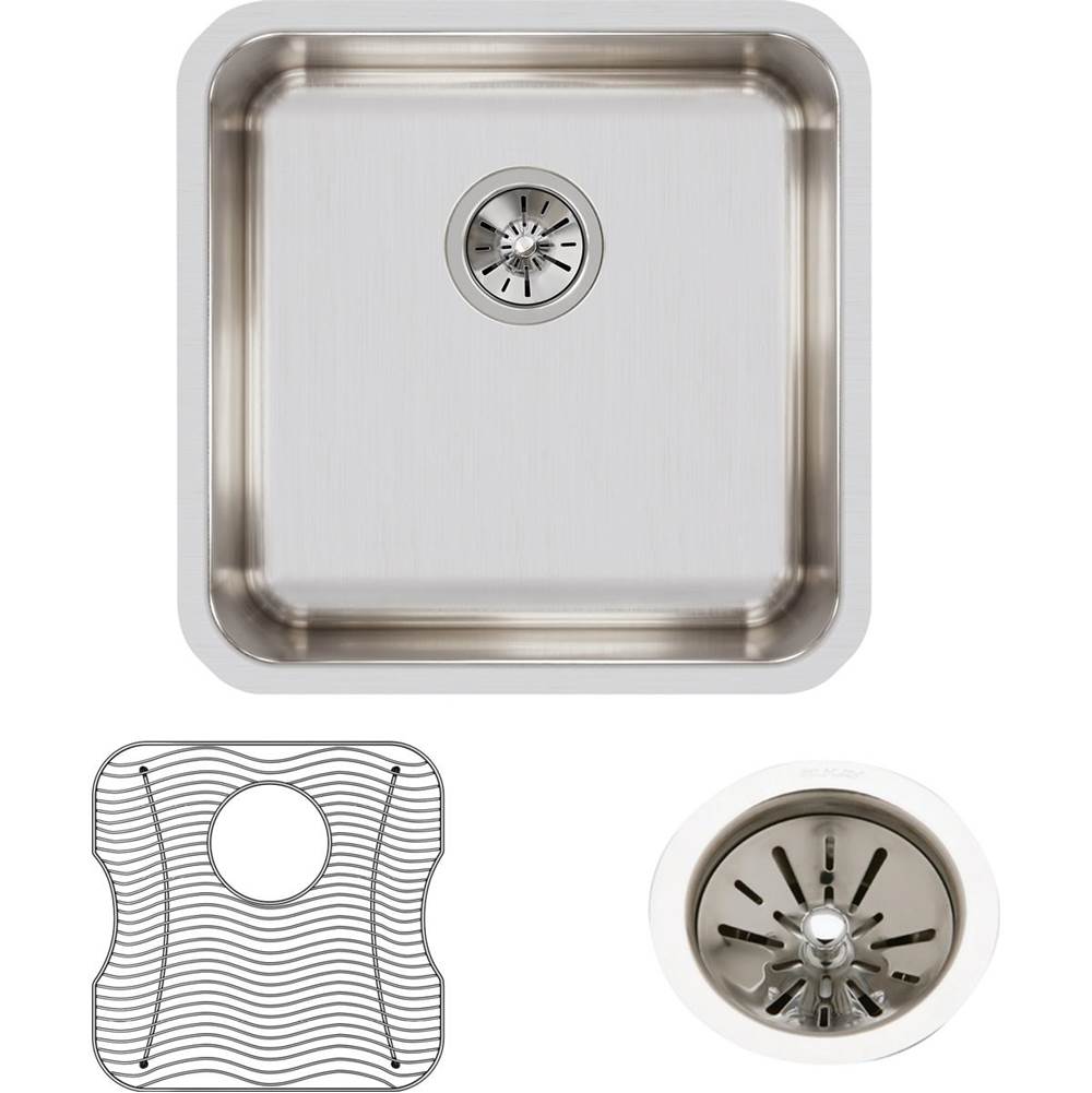 18 Gauge Stainless Steel 18.5'' x 18.5'' x 7.875'' Single Bowl Undermount Kitchen Sink Kit