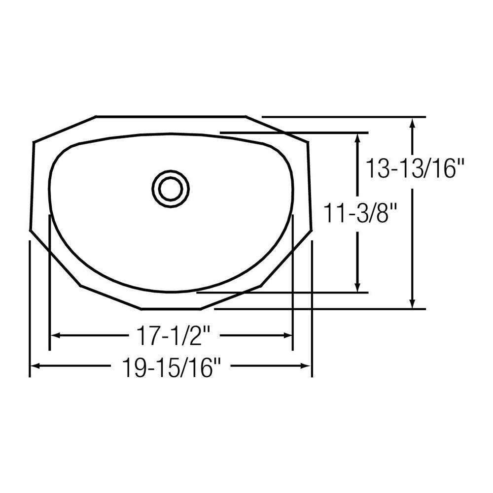 18 Gauge Stainless Steel 19.5'' x 13.3125'' x 6.25'' Single Bowl Undermount Bathroom Sink