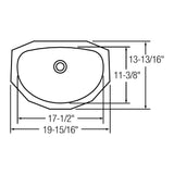 18 Gauge Stainless Steel 19.5'' x 13.3125'' x 6.25'' Single Bowl Undermount Bathroom Sink
