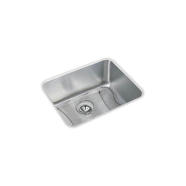 Elkay - 18 Gauge Stainless Steel 23.5'' x 18.25'' x 10'' Single Bowl Undermount Kitchen Sink Kit - Lustrous Satin