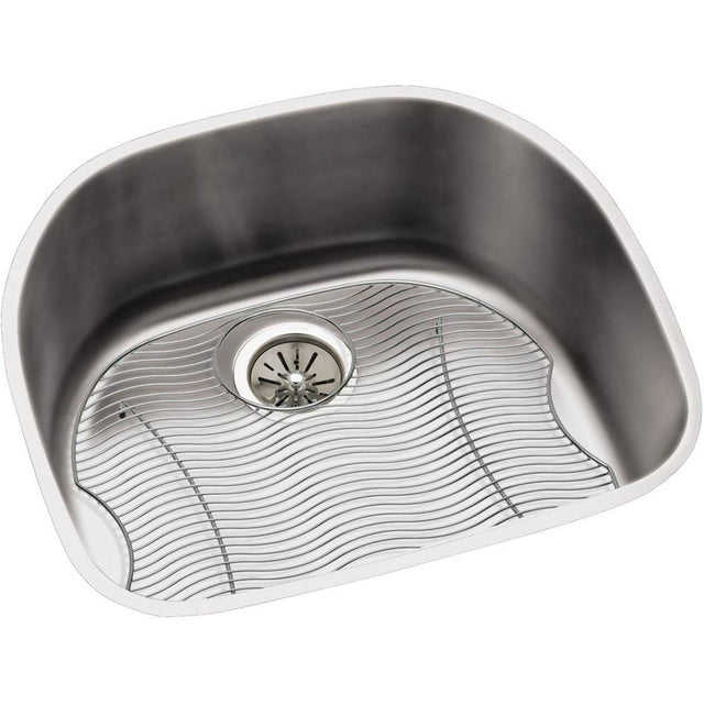 Elkay - 18 Gauge Stainless Steel 23.625'' x 21.25'' x 10'' Single Bowl Undermount Kitchen Sink Kit - Lustrous Satin