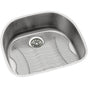 Elkay - 18 Gauge Stainless Steel 23.625'' x 21.25'' x 7.5'' Single Bowl Undermount Kitchen Sink Kit - Lustrous Satin