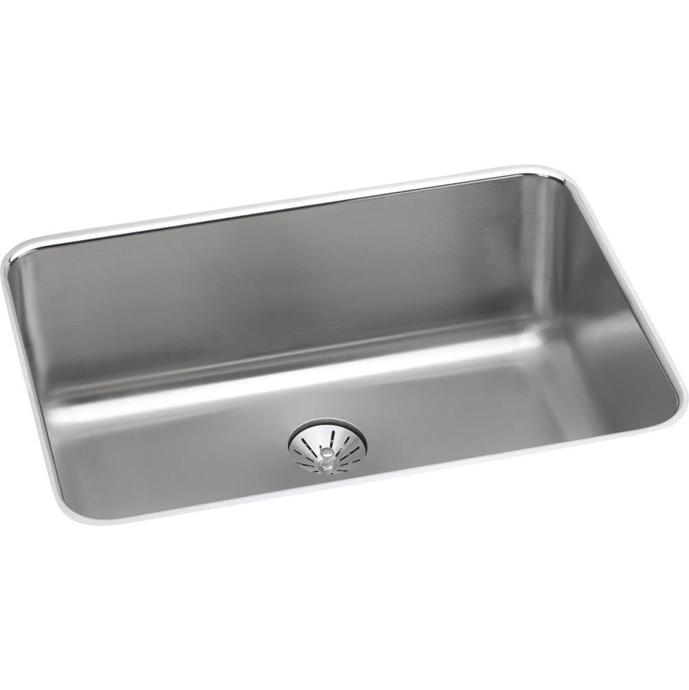 Elkay - 18 Gauge Stainless Steel 26.5'' x 18.5'' x 10'' Single Bowl Undermount Kitchen Sink Kit - Lustrous Satin