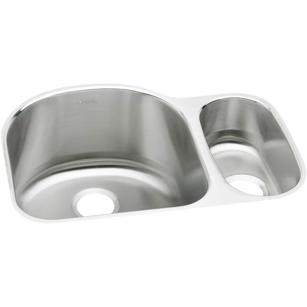 Elkay - 18 Gauge Stainless Steel 26.75'' x 20'' x 10'' Double Bowl Undermount Kitchen Sink - Lustrous Satin