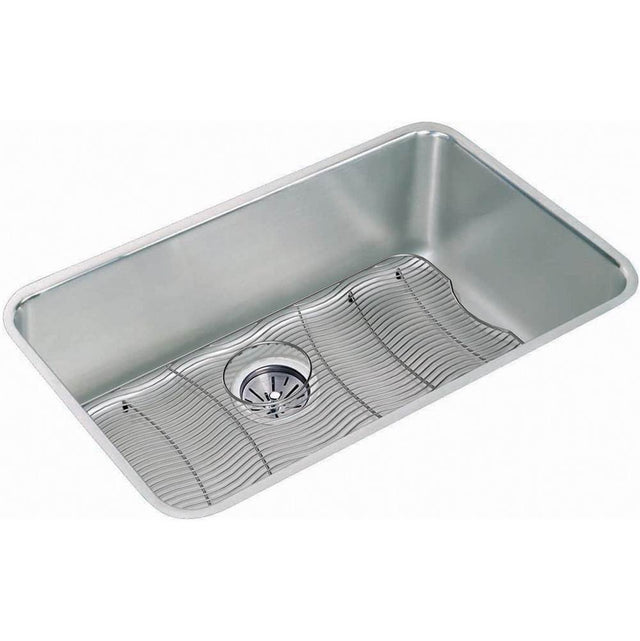 Elkay - 18 Gauge Stainless Steel 30.5'' x 18.5'' x 11.5'' Single Bowl Undermount Kitchen Sink Kit - Lustrous Satin
