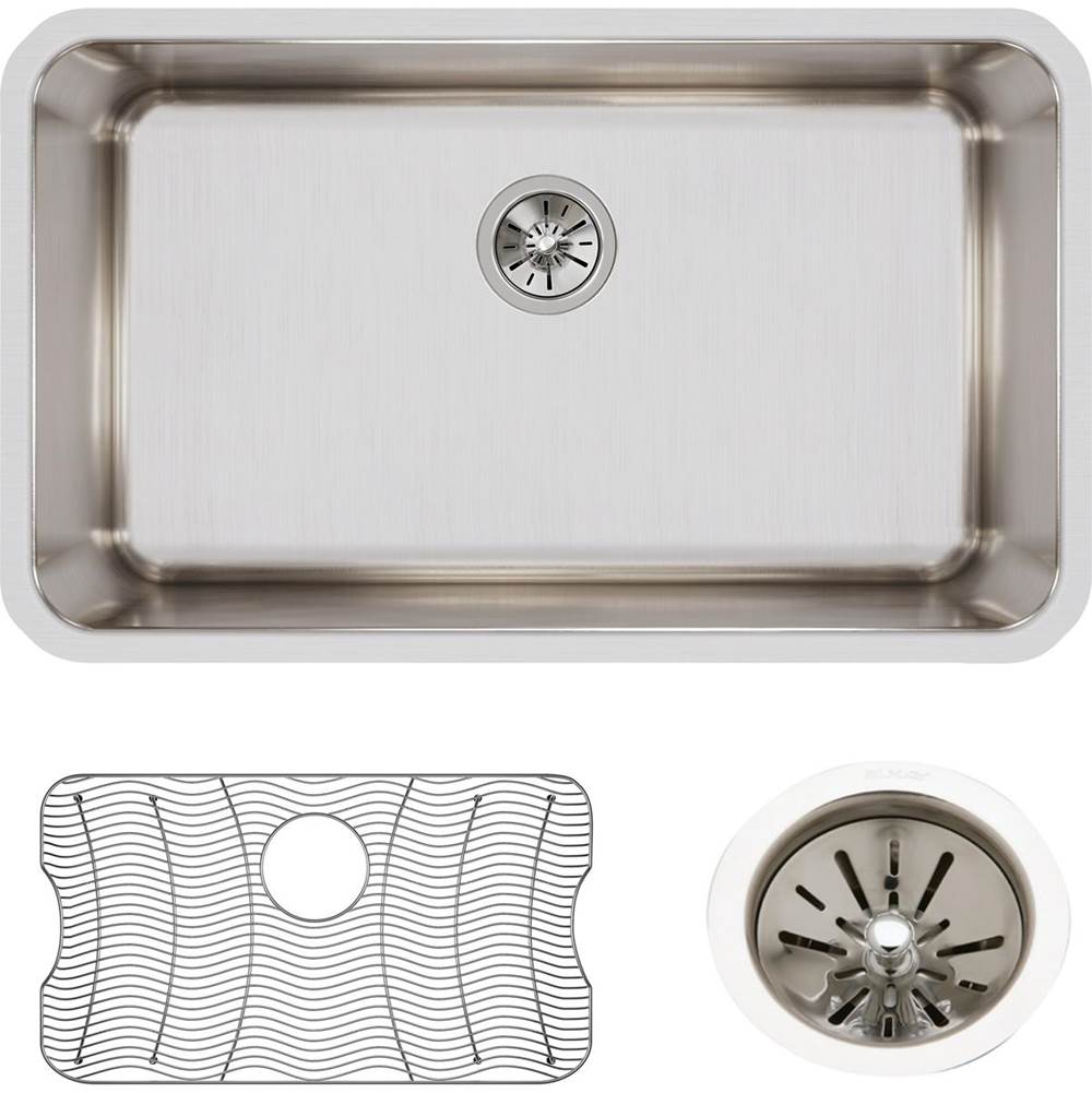 18 Gauge Stainless Steel 30.5'' x 18.5'' x 11.5'' Single Bowl Undermount Kitchen Sink Kit