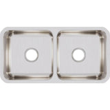 18 Gauge Stainless Steel 31.75'' x 16.5'' x 7.5'' Double Bowl Undermount Kitchen Sink