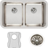 18 Gauge Stainless Steel 30.75'' x 18.5'' x 10'' Double Bowl Undermount Kitchen Sink Kit