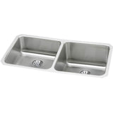 Elkay - 18 Gauge Stainless Steel 30.75'' x 18.5'' x 10'' Double Bowl Undermount Kitchen Sink Kit - Lustrous Satin