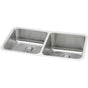 Elkay - 18 Gauge Stainless Steel 30.75'' x 18.5'' x 10'' Double Bowl Undermount Kitchen Sink Kit - Lustrous Satin