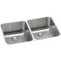 Elkay - 18 Gauge Stainless Steel 30.75'' x 18.5'' x 10'' Double Bowl Undermount Kitchen Sink Kit - Lustrous Satin