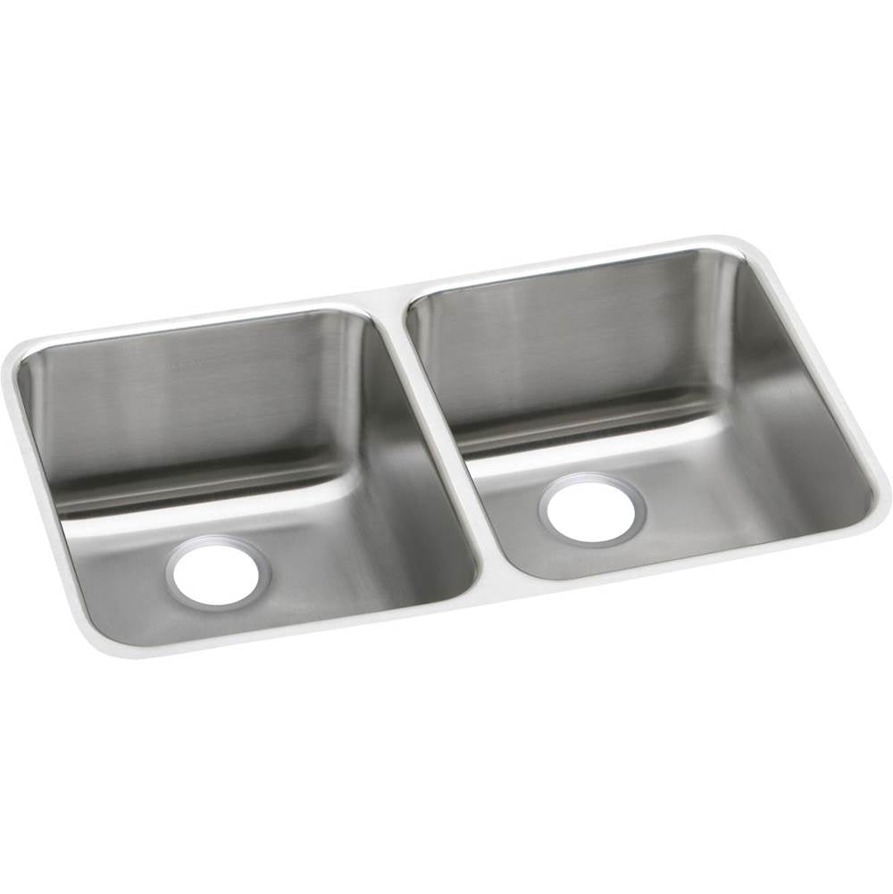 Elkay - 18 Gauge Stainless Steel 30.75'' x 18.5'' x 10'' Double Bowl Undermount Kitchen Sink - Lustrous Satin