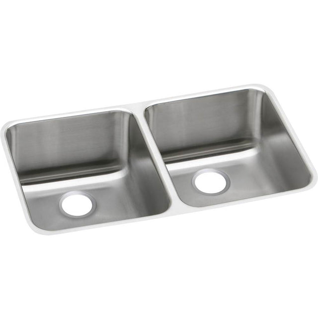 Elkay - 18 Gauge Stainless Steel 30.75'' x 18.5'' x 10'' Double Bowl Undermount Kitchen Sink - Lustrous Satin