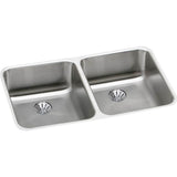Elkay - 18 Gauge Stainless Steel 30.75'' x 18.5'' x 4.875'' Double Bowl Undermount Kitchen Sink Kit - Lustrous Satin
