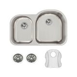 18 Gauge Stainless Steel 31.25'' x 20'' x 10'' Double Bowl Undermount Kitchen Sink Kit