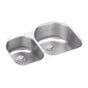 Elkay - 18 Gauge Stainless Steel 31.25'' x 20'' x 10'' Double Bowl Undermount Kitchen Sink Kit - Lustrous Satin
