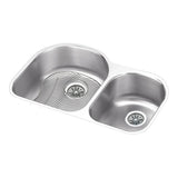Elkay - 18 Gauge Stainless Steel 31.25'' x 20'' x 10'' Double Bowl Undermount Kitchen Sink Kit - Lustrous Satin