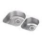 Elkay - 18 Gauge Stainless Steel 31.25'' x 20'' x 10'' Double Bowl Undermount Kitchen Sink Kit - Lustrous Satin