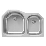 18 Gauge Stainless Steel 31.25'' x 20'' x 10'' Double Bowl Undermount Kitchen Sink Kit