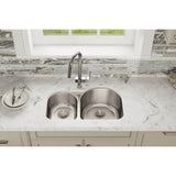 18 Gauge Stainless Steel 31.25'' x 20'' x 10'' Double Bowl Undermount Kitchen Sink