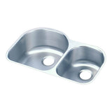 Elkay - 18 Gauge Stainless Steel 31.25'' x 20'' x 10'' Double Bowl Undermount Kitchen Sink - Lustrous Satin