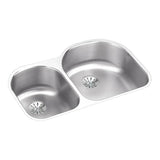 Elkay - 18 Gauge Stainless Steel 31.25'' x 20'' x 7.5'' Double Bowl Undermount Kitchen Sink Kit - Lustrous Satin