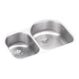 Elkay - 18 Gauge Stainless Steel 31.25'' x 20'' x 7.5'' Double Bowl Undermount Kitchen Sink Kit - Lustrous Satin