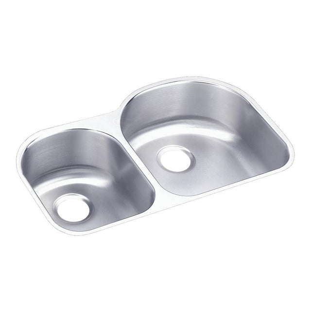 Elkay - 18 Gauge Stainless Steel 31.25'' x 20'' x 7.5'' Double Bowl Undermount Kitchen Sink - Lustrous Satin