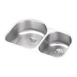 Elkay - 18 Gauge Stainless Steel 31.25'' x 20'' x 7.5'' Double Bowl Undermount Kitchen Sink Kit - Lustrous Satin