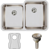 18 Gauge Stainless Steel 31.25'' x 20.5'' x 9.875'' Double Bowl Undermount Kitchen Sink Kit