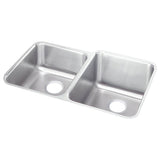 Elkay - 18 Gauge Stainless Steel 31.25'' x 20.5'' x 9.875'' Double Bowl Undermount Kitchen Sink - Lustrous Satin