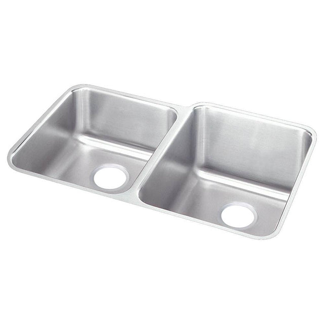 Elkay - 18 Gauge Stainless Steel 31.25'' x 20.5'' x 9.875'' Double Bowl Undermount Kitchen Sink - Lustrous Satin